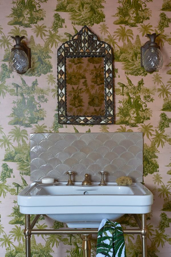 Pink toile - House of Hackney Sumatra Wallpaper. 10 Romantic Tranquil Pink Paint Colors & Pretty Finds!