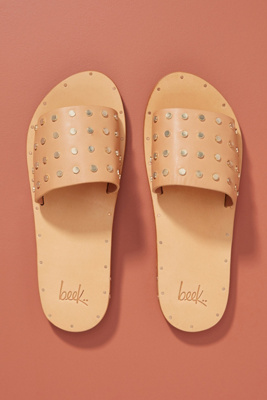 beek lovebird studded slide sandals