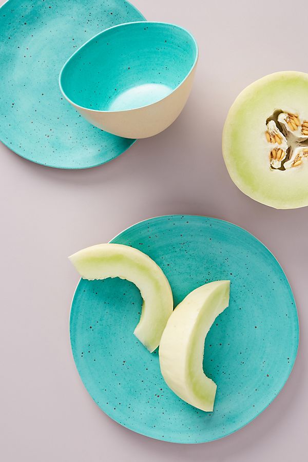Slide View: 3: Izzie Melamine Dinner Plates, Set of 4