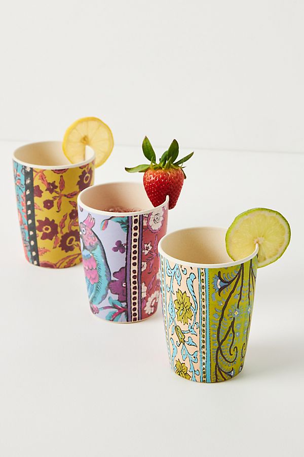 Slide View: 1: Blockprint Bamboo Melamine Tumbler