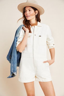 anthropologie denim romper