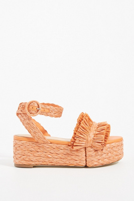 raffia platform sandals