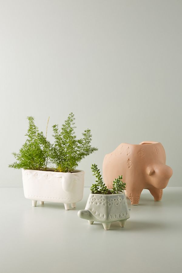 Slide View: 1: Terracotta Animal Planter