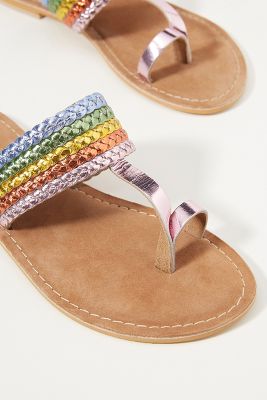 metallic rainbow sandals