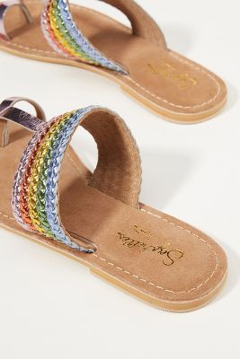 metallic rainbow sandals