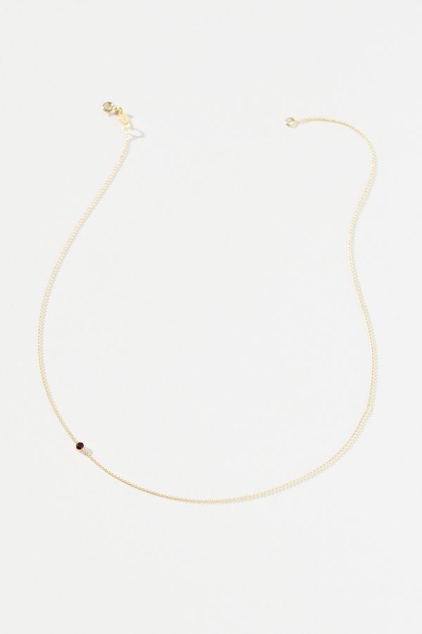 Slide View: 2: Maya Brenner 14k Yellow Gold Asymmetrical Birthstone Necklace