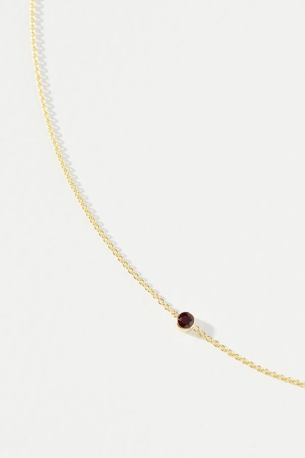 Slide View: 1: Maya Brenner 14k Yellow Gold Asymmetrical Birthstone Necklace