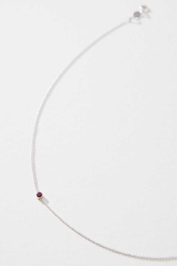 Slide View: 1: Maya Brenner 14K White Gold Asymmetrical Birthstone Necklace