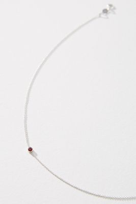 Maya Brenner 14K White Gold Asymmetrical Birthstone Necklace