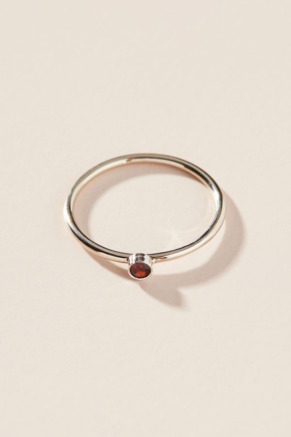 Slide View: 2: Maya Brenner 14K White Gold Birthstone Ring