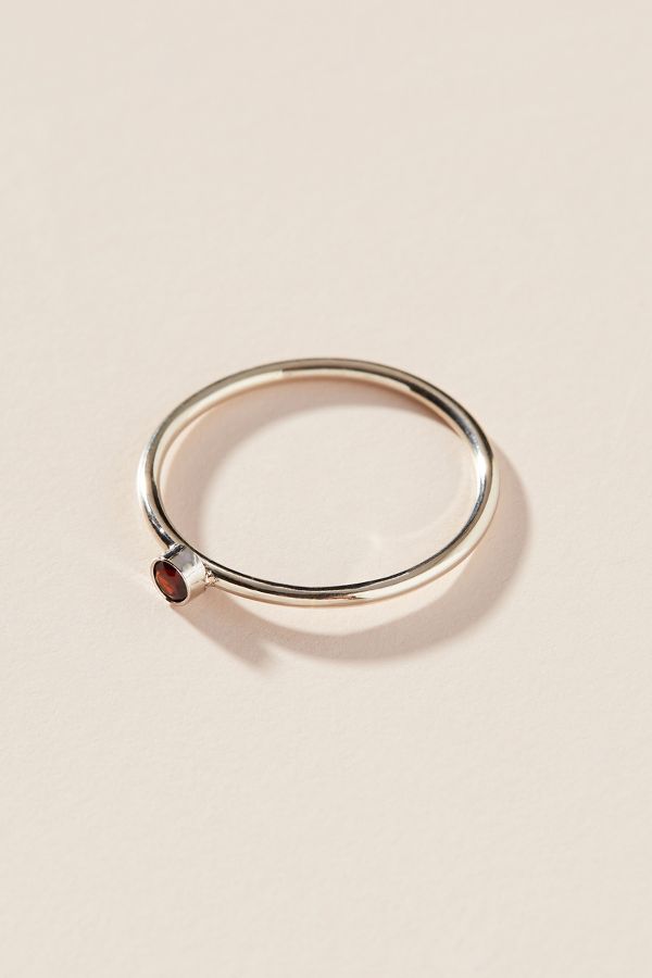 Slide View: 1: Maya Brenner 14K White Gold Birthstone Ring