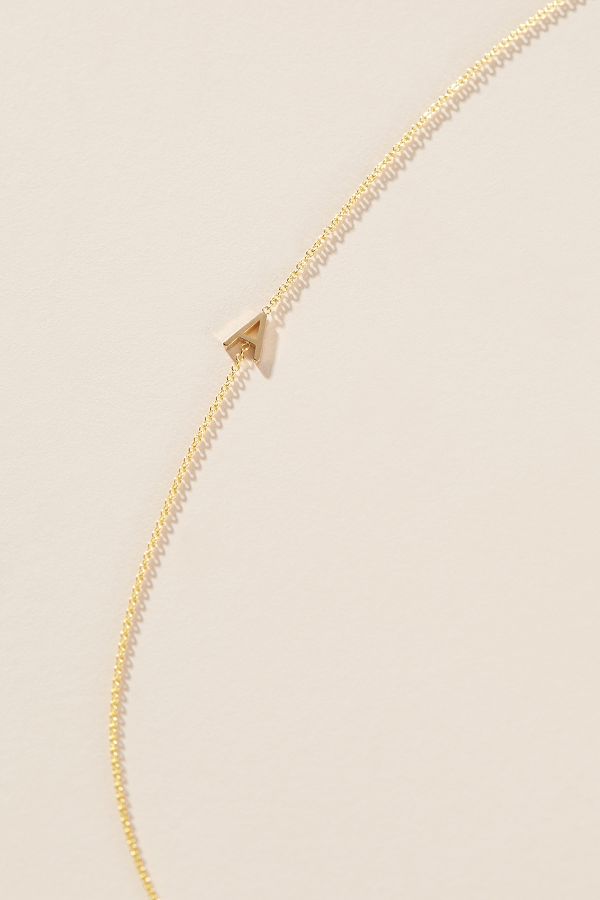 Slide View: 2: Maya Brenner 14k Gold Asymmetrical Monogram Necklace