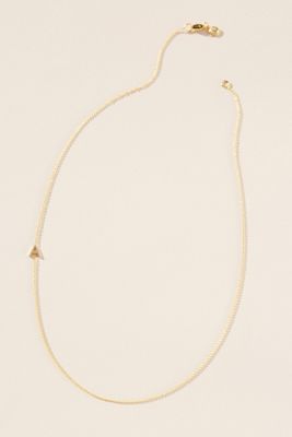 Maya Brenner 14k Gold Asymmetrical Monogram Necklace