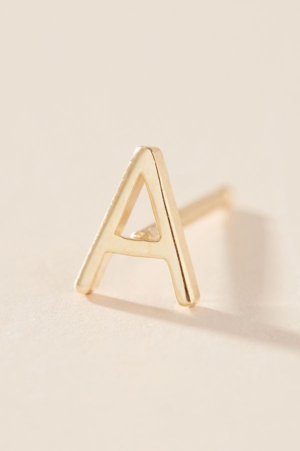 Slide View: 1: Maya Brenner 14k Yellow Gold Monogram Post Earring