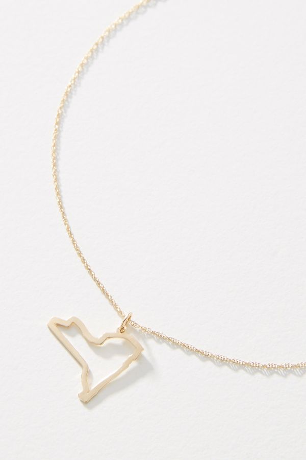 Slide View: 1: Maya Brenner 14k Gold State Pendant Necklace