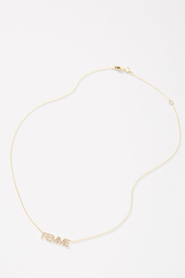 Slide View: 2: Maya Brenner 14k Gold Femme Necklace