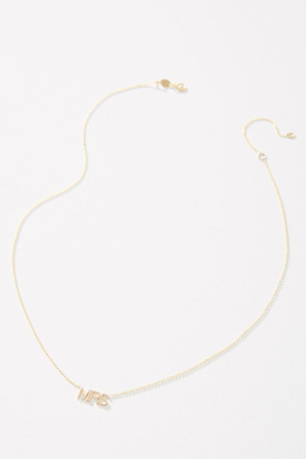 Slide View: 2: Maya Brenner 14k Gold Mrs. Necklace