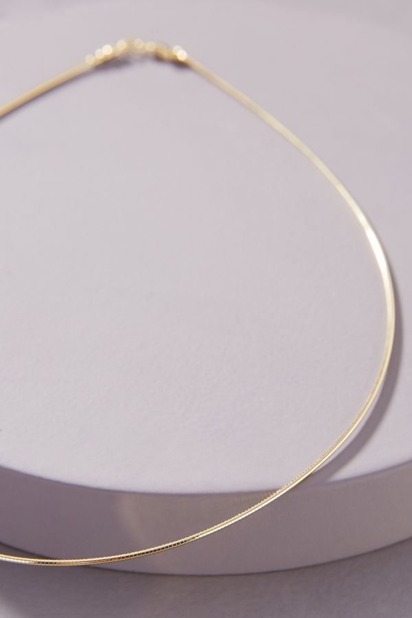 Slide View: 2: Maya Brenner 14k Gold Omega Necklace