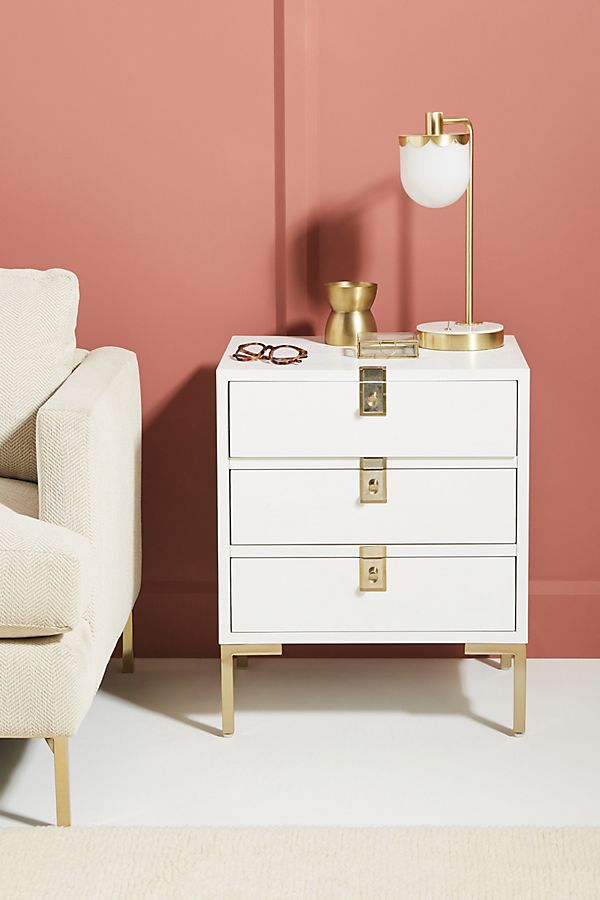 Slide View: 1: Ingram Three-Drawer Nightstand