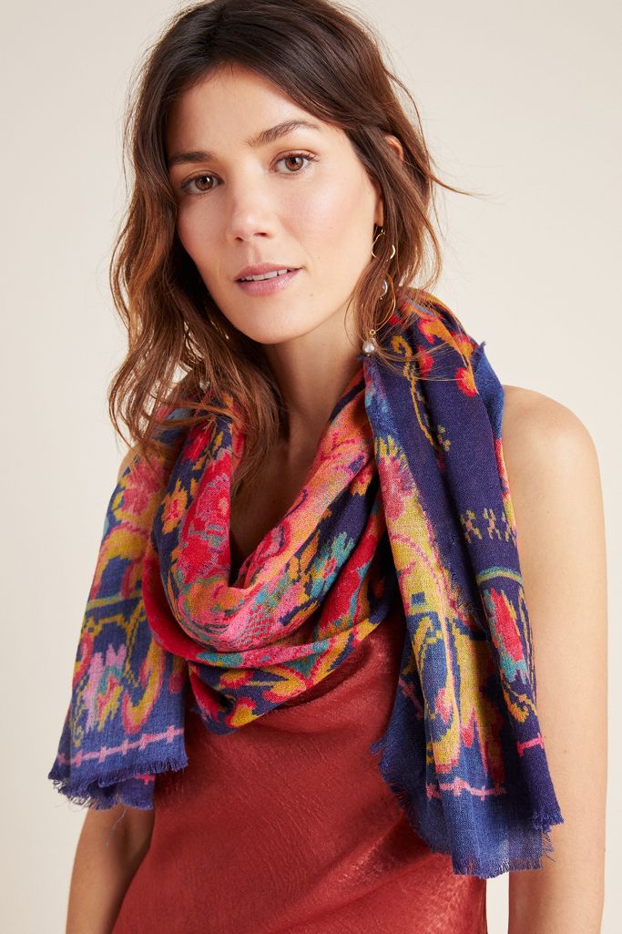 Tapestry Fringed Scarf | Anthropologie