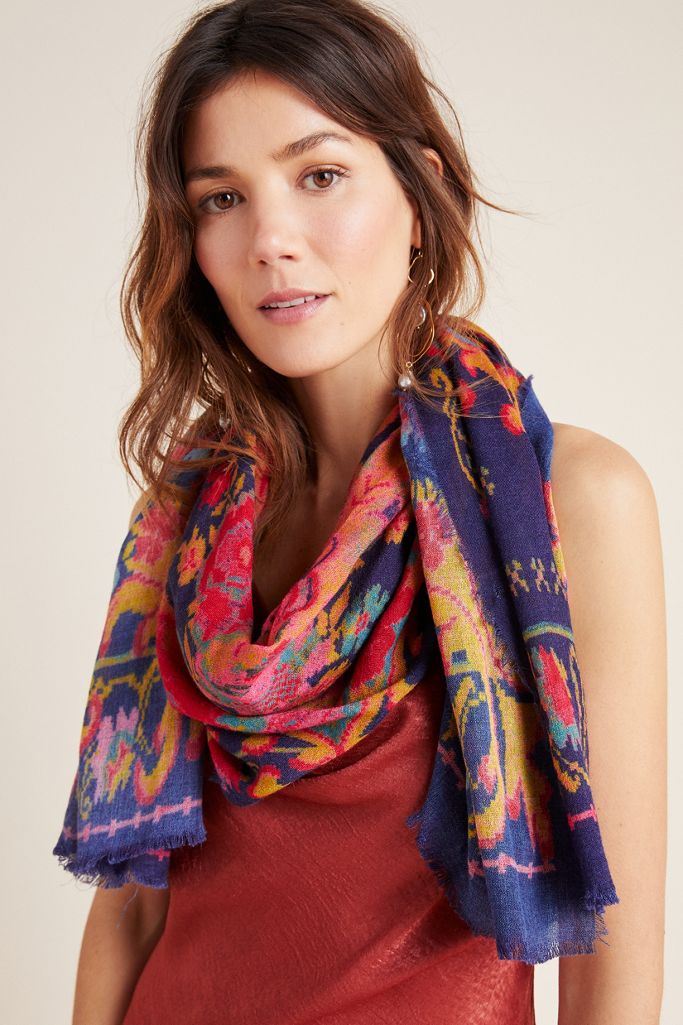 Tapestry Fringed Scarf Anthropologie