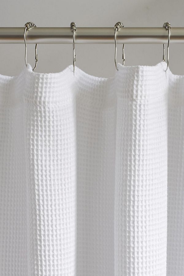 Slide View: 1: Coyuchi Waffle Organic Shower Curtain