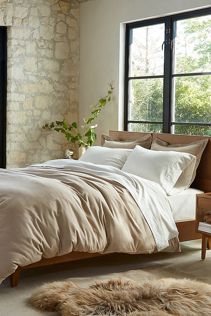 Coyuchi Cloud Brushed Organic Flannel Duvet Cover Anthropologie
