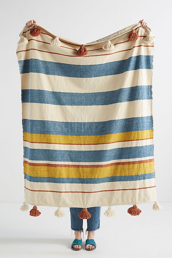 Slide View: 1: Tasseled Manny Throw Blanket