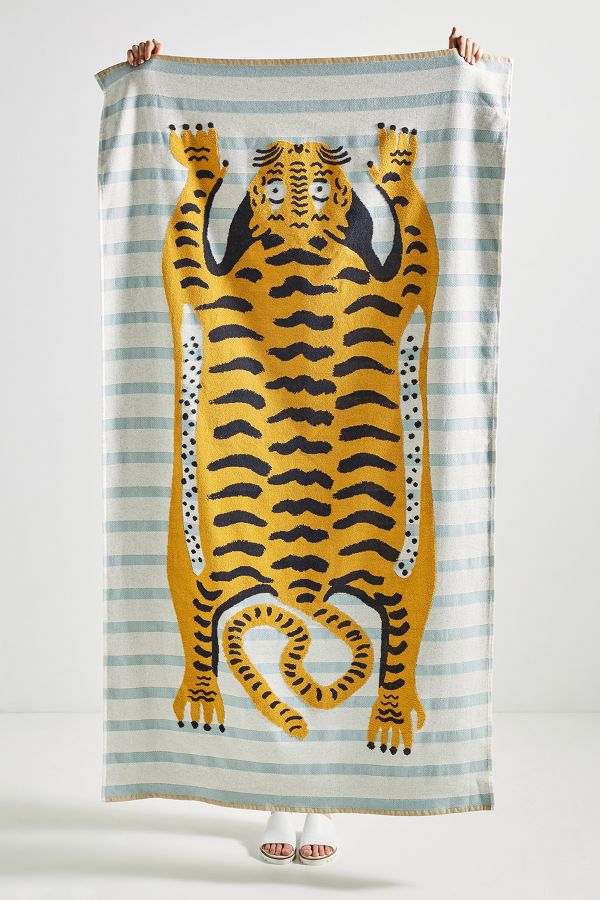 Slide View: 1: Tiger Cotton Beach Towel