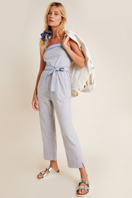 anthropologie gingham jumpsuit