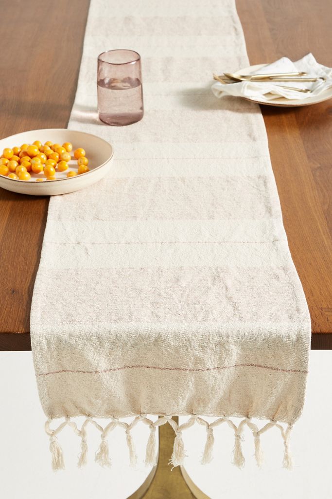 Abby Woven Table Runner Anthropologie