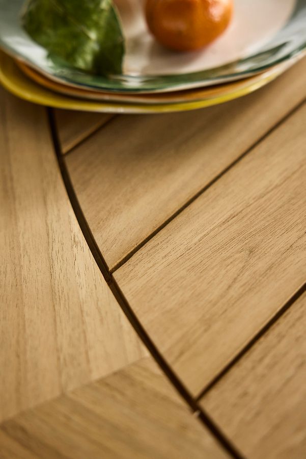 Slide View: 2: Cross Leg Teak Round Dining Table