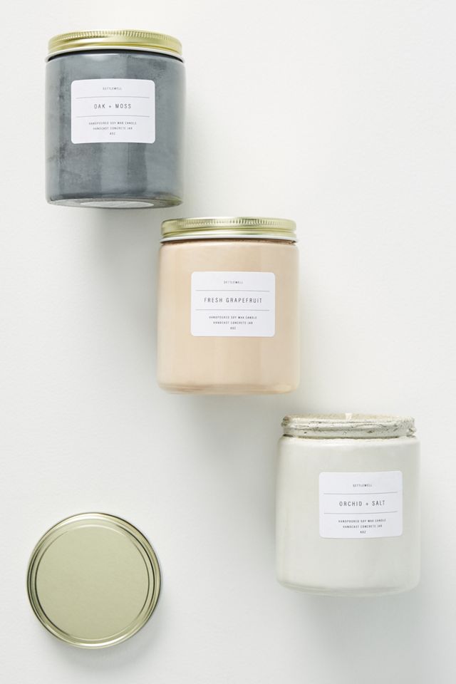 Concrete jar candles from Rejuvenation