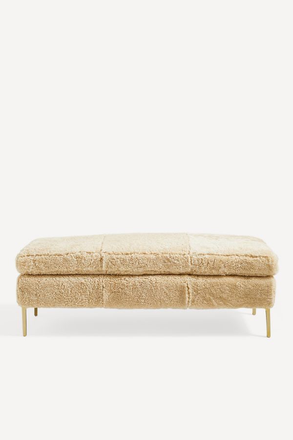 Slide View: 2: Shearling Bouclé Edlyn Bench