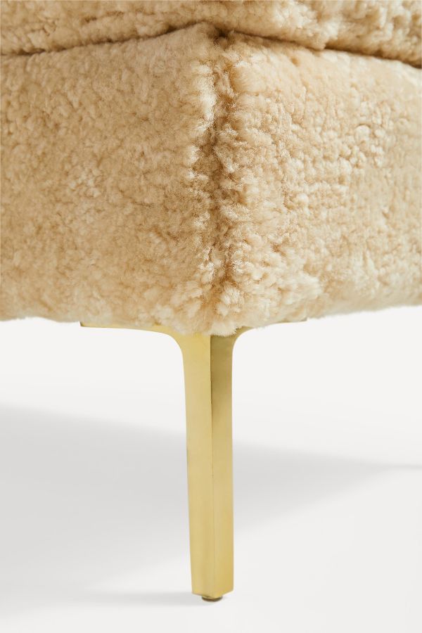 Slide View: 5: Shearling Bouclé Edlyn Bench