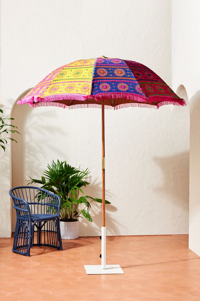 Eden Fringed Beach Umbrella Anthropologie