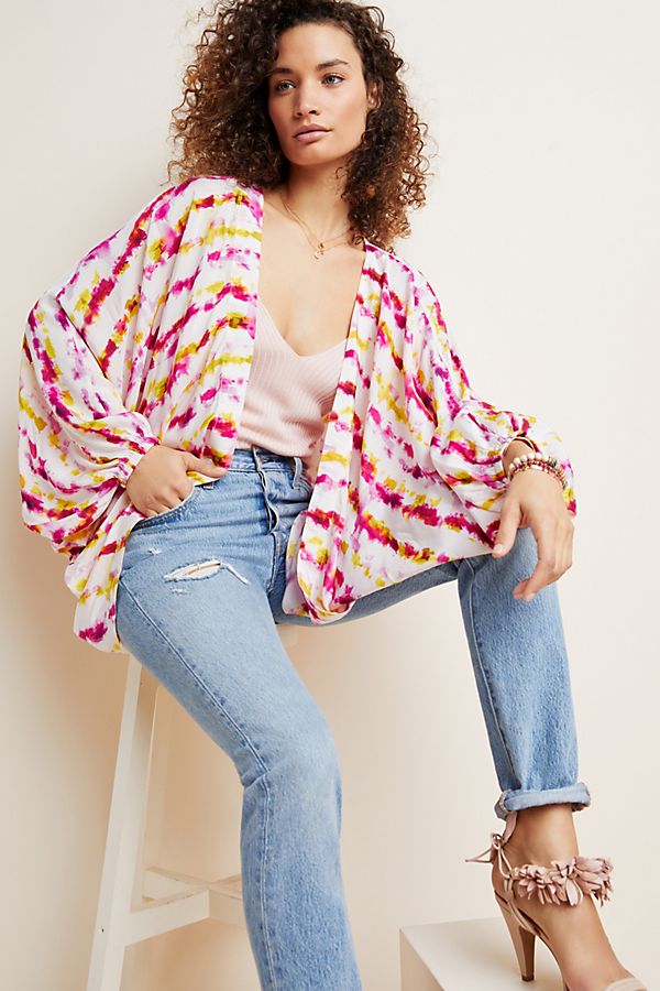 Slide View: 1: Dip-Dyed Cocoon Kimono