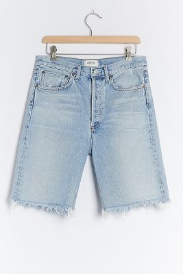 high rise bermuda jean shorts