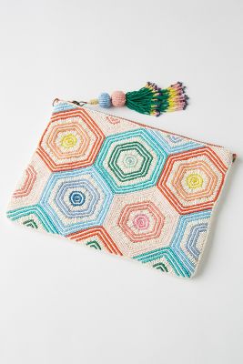 anthropologie beaded clutch