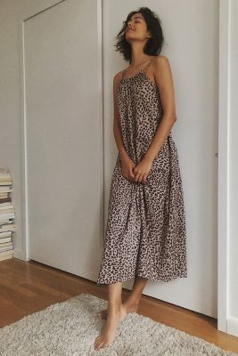 anthropologie leopard dress