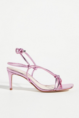 pink ankle tie heels