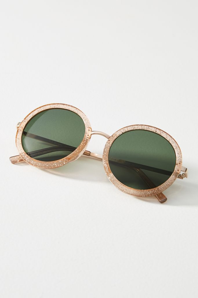 Glitter Round Sunglasses Anthropologie