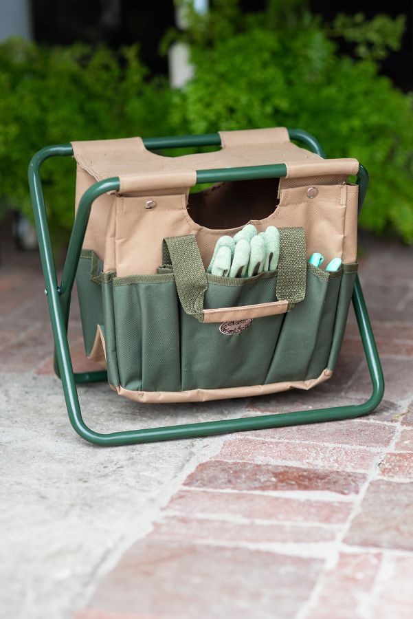 Slide View: 1: Canvas Carry-All Garden Stool