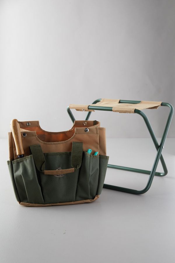 Slide View: 2: Canvas Carry-All Garden Stool