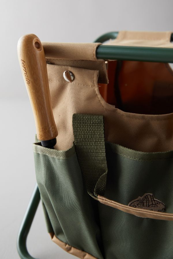 Slide View: 4: Canvas Carry-All Garden Stool