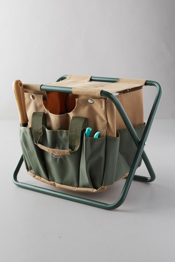 Slide View: 3: Canvas Carry-All Garden Stool