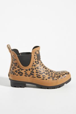 leopard chelsea rain boots