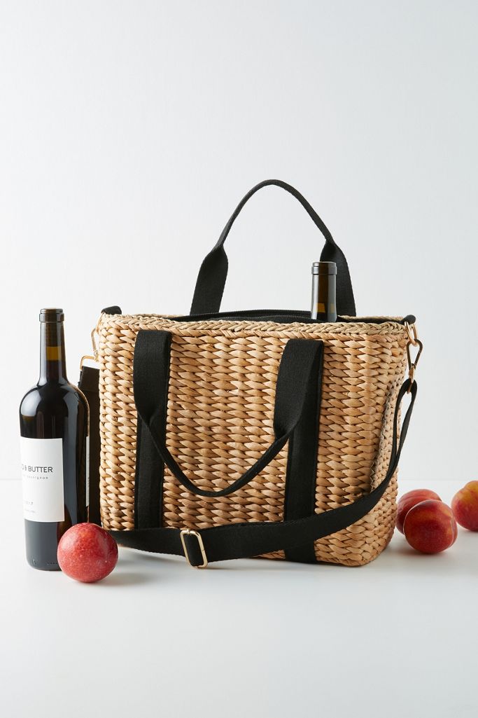 Dorothy Straw Picnic Cooler Bag Anthropologie