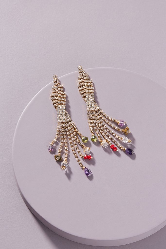 Gas Bijoux Sofia Strass Drop Earrings | Anthropologie