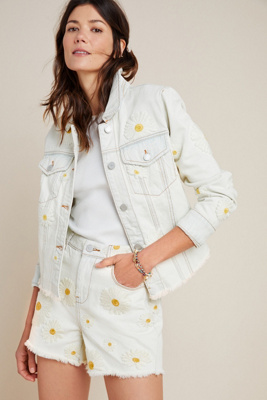 daisy shorts denim